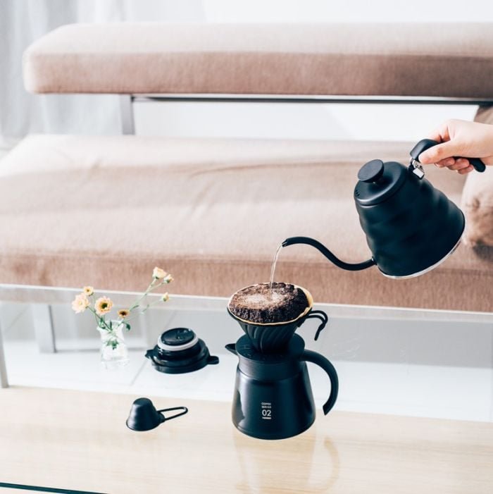 tar_6711 هاريو ابريق الترشيح بوينو ستينليس ستيل اسود 1.2 لتر - الصورة 1